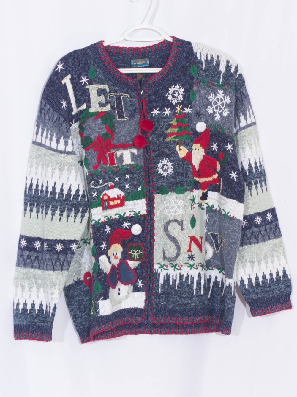 SHAVER LAKE Christmas Fisherman Coastal Grandma Embroidered Sweater Size 22/24